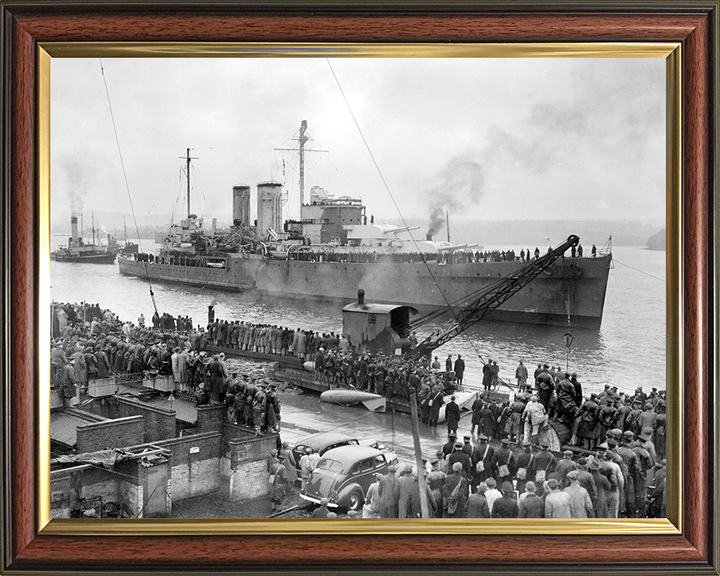 HMS Exeter (68) Photo Print - Entering Plymouth 1940 - Royal Navy York Class Heavy Cruiser