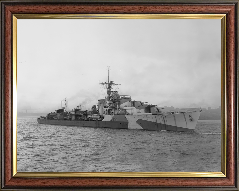 HMS Zambesi (R66) Photo Print - River Mersey 1944 - Royal Navy Z Class Destroyer Hampshire Prints 10 x 8 Classic Frame No
