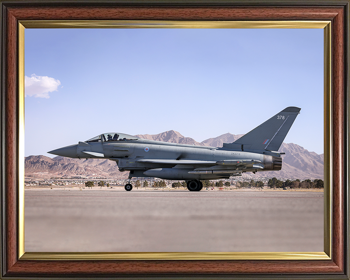 RAF 6 Squadron Typhoon on a Runway Photo Print - Royal Air Force Aircraft Hampshire Prints 10 x 8 Classic Frame No