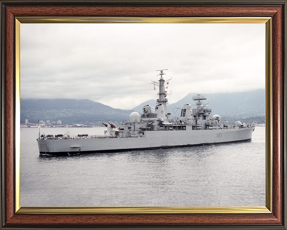 HMS Bristol (D23) Royal Navy Type 82 Destroyer Low Starboard View Photo Print Wall Art Decor Posters, Prints, & Visual Artwork Hampshire Prints 10 x 8 Classic Frame No