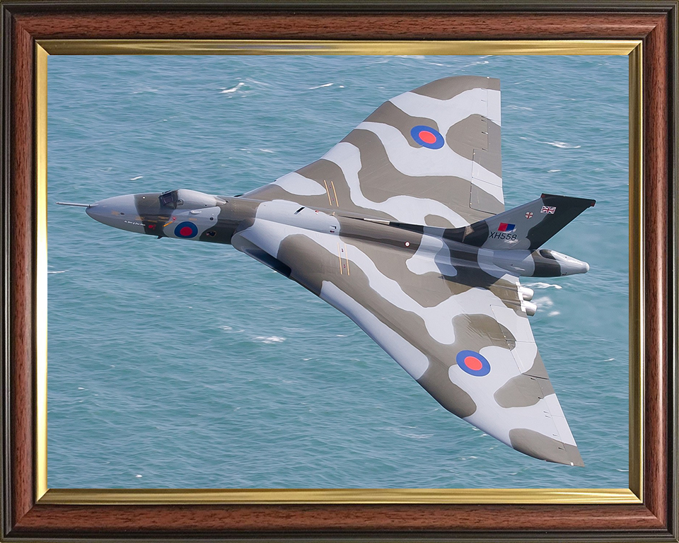 RAF Avro Vulcan Bomber in Flight Photo Print - Royal Air Force Aircraft Hampshire Prints 10 x 8 Classic Frame No
