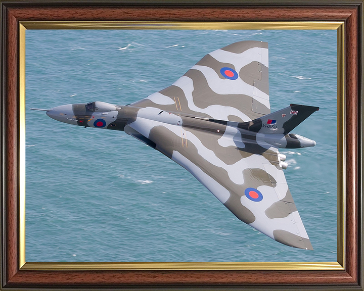 RAF Avro Vulcan Bomber in Flight Photo Print - Royal Air Force Aircraft Hampshire Prints 10 x 8 Classic Frame No