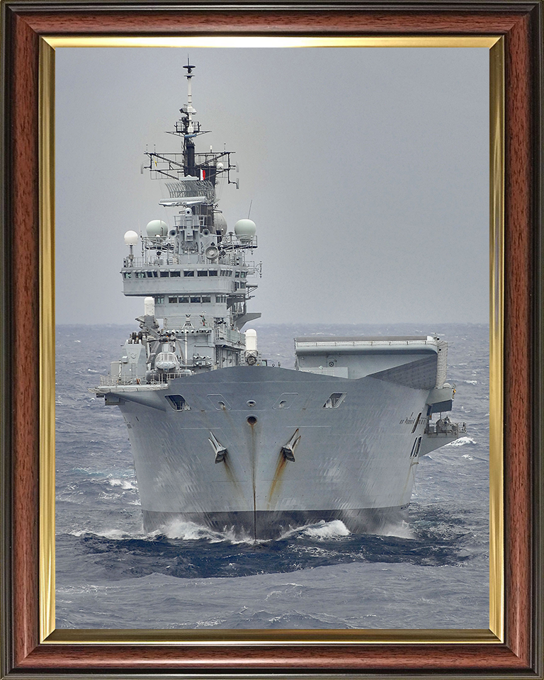 HMS Ark Royal (R07) Photo Print - USA 2008 - Royal Navy Invincible Class Aircraft Carrier Hampshire Prints 10 x 8 Classic Frame No