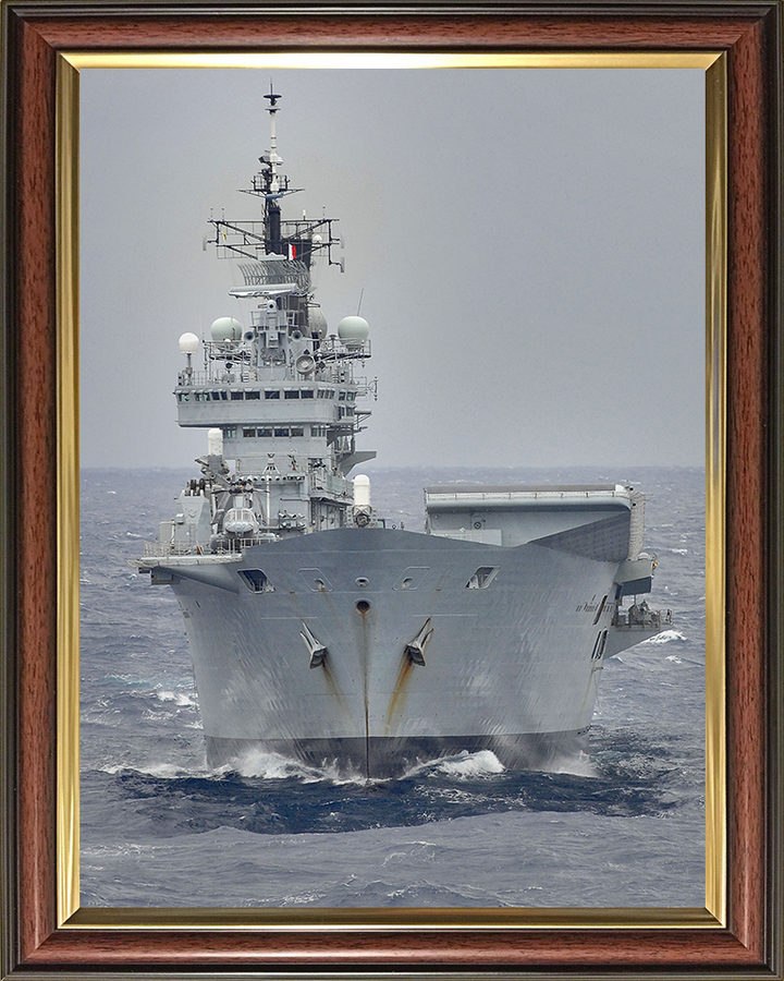 HMS Ark Royal (R07) Photo Print - USA 2008 - Royal Navy Invincible Class Aircraft Carrier Hampshire Prints 10 x 8 Classic Frame No
