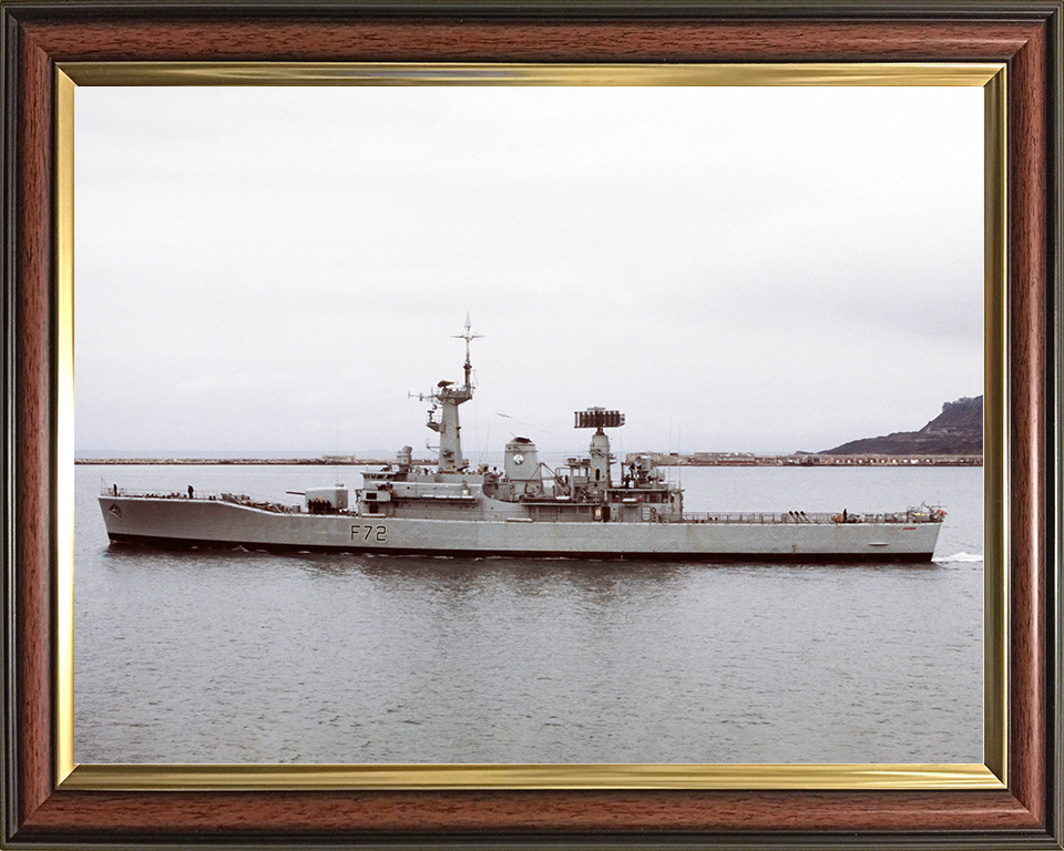 HMS Ariadne (F72) Royal Navy Leander Class Frigate Port Beam View Photo Print Wall Art Decor Posters, Prints, & Visual Artwork Hampshire Prints 10 x 8 Classic Frame No