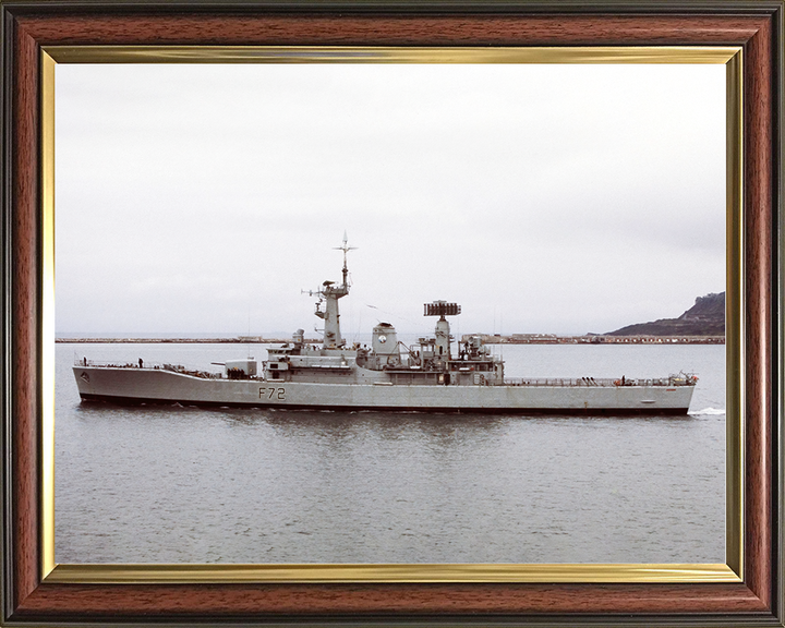HMS Ariadne (F72) Royal Navy Leander Class Frigate Port Beam View Photo Print Wall Art Decor Posters, Prints, & Visual Artwork Hampshire Prints 10 x 8 Classic Frame No