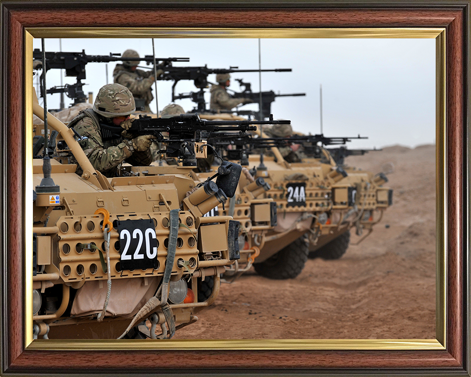 RAF Regiment Soldier firing from a Jackal patrol vehicle Photo Print - Royal Air Force Hampshire Prints 10 x 8 Classic Frame No