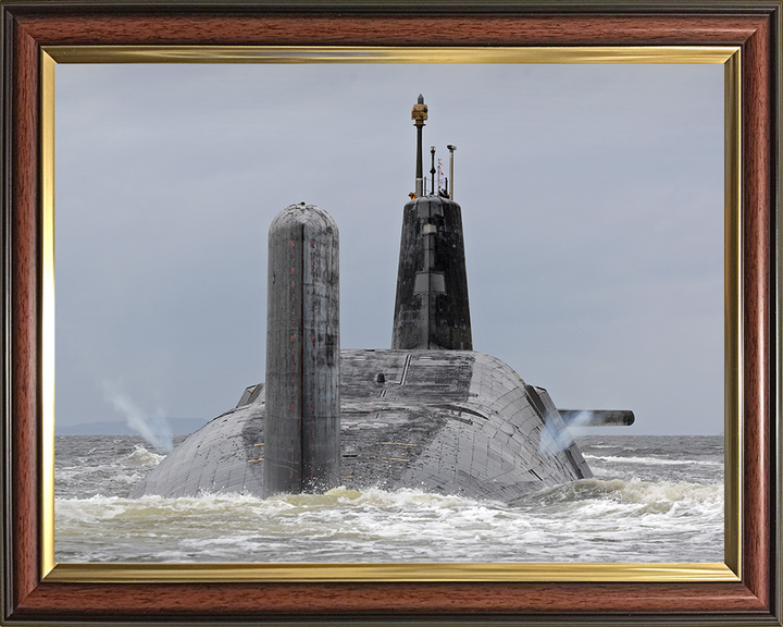 HMS Vanguard (S28) Photo Print - Vents off 2012 - Royal Navy Vanguard Class Submarine Hampshire Prints 10 x 8 Classic Frame No