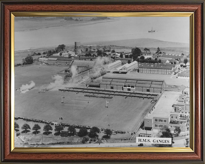 HMS Ganges Royal Navy basic training establishment Aerial Photo Print or Framed Photo Print - Hampshire Prints