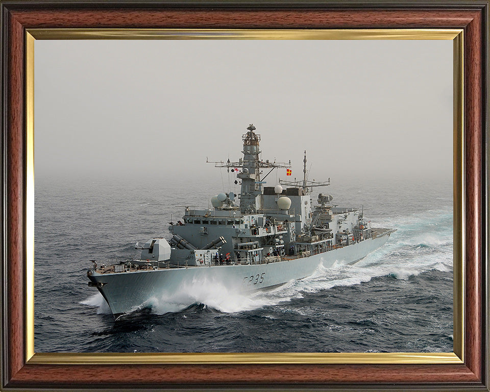 HMS Monmouth (F235) Photo Print - Port Bow View - Royal Navy Type 23 Frigate Hampshire Prints 10 x 8 Classic Frame No