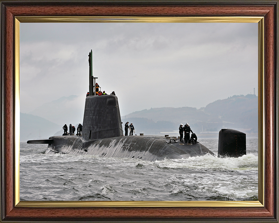 HMS Astute (S119) Photo Print - Faslane Return 2012 - Royal Navy Astute Class Submarine Hampshire Prints 10 x 8 Classic Frame No