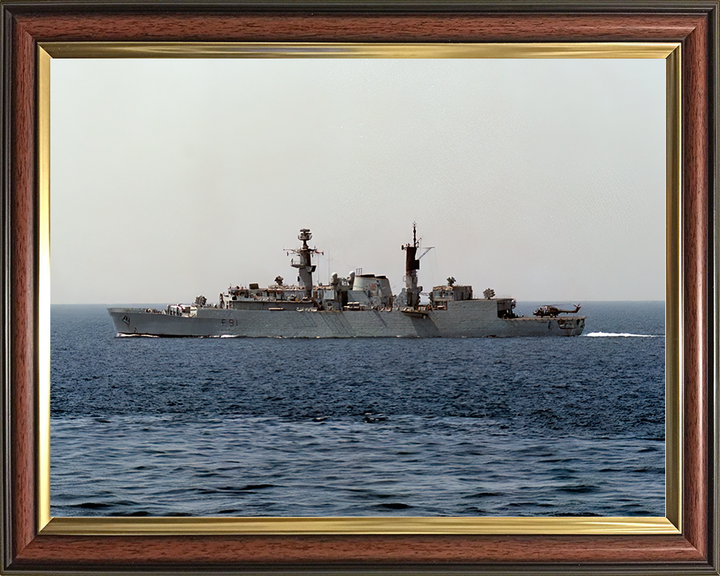 HMS Brazen (F91) Royal Navy Type 22 Frigate Port Beam View at Sea Photo Print Wall Art Decor Posters, Prints, & Visual Artwork Hampshire Prints 10 x 8 Classic Frame No
