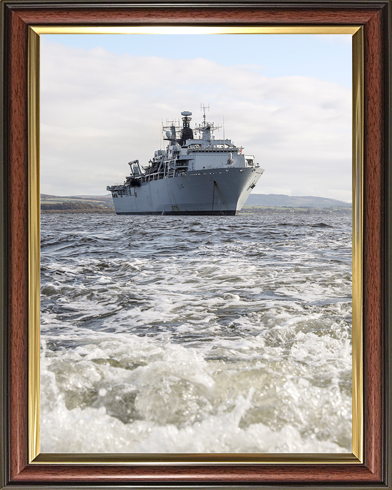 HMS Albion (L14) Royal Navy Albion Class Amphibious Ship Low Starboard Bow View Photo Print Wall Art Naval Decor Posters, Prints, & Visual Artwork Hampshire Prints 10 x 8 Classic Frame No