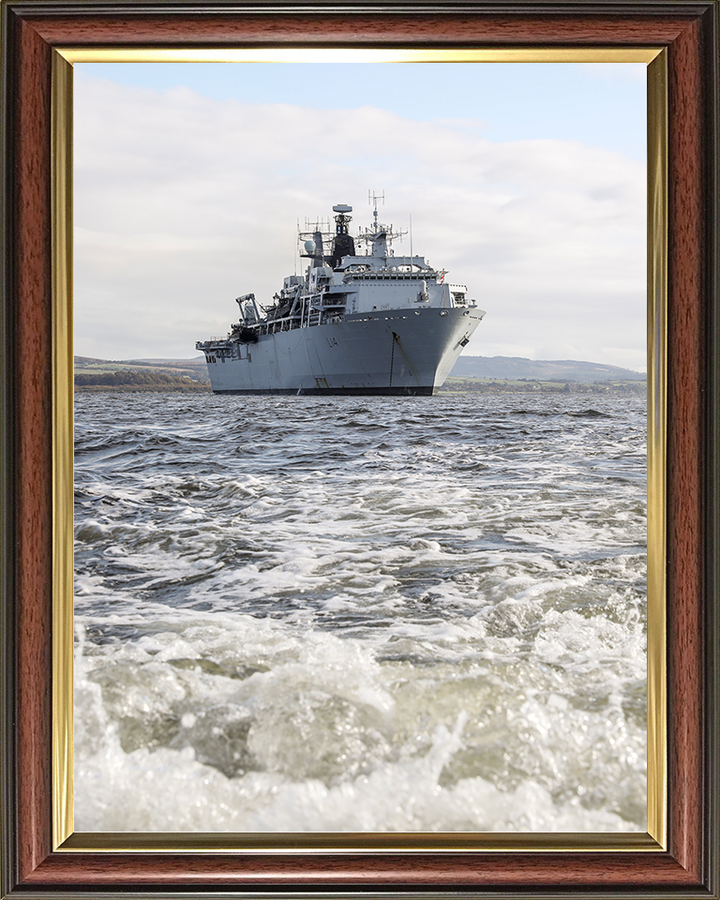 HMS Albion (L14) Royal Navy Albion Class Amphibious Ship Low Starboard Bow View Photo Print Wall Art Naval Decor Posters, Prints, & Visual Artwork Hampshire Prints 10 x 8 Classic Frame No