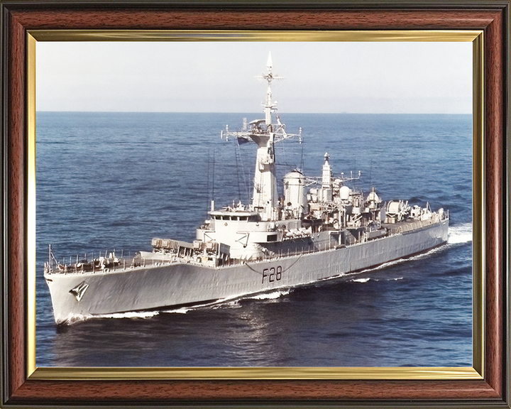 HMS Cleopatra (F28) Royal Navy Leander Class Frigate High Port Bow View Photo Print Wall Art Decor Posters, Prints, & Visual Artwork Hampshire Prints 10 x 8 Classic Frame No