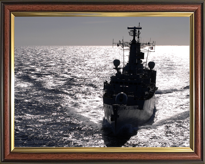 HMS Campbeltown (F86) Royal Navy Type 22 Frigate Silhouette Photo Print Wall Art Decor Posters, Prints, & Visual Artwork Hampshire Prints 10 x 8 Classic Frame No