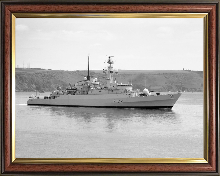 HMS Ambuscade (F172) Royal Navy Type 21 Frigate Starboard View Black and White Photo Print Wall Art Decor Posters, Prints, & Visual Artwork Hampshire Prints 10 x 8 Classic Frame No