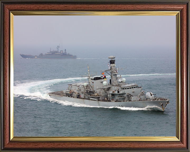 HMS Sutherland (F81) Photo Print - With Russian Warship 2016 - Royal Navy Type 23 Frigate Hampshire Prints 10 x 8 Classic Frame No