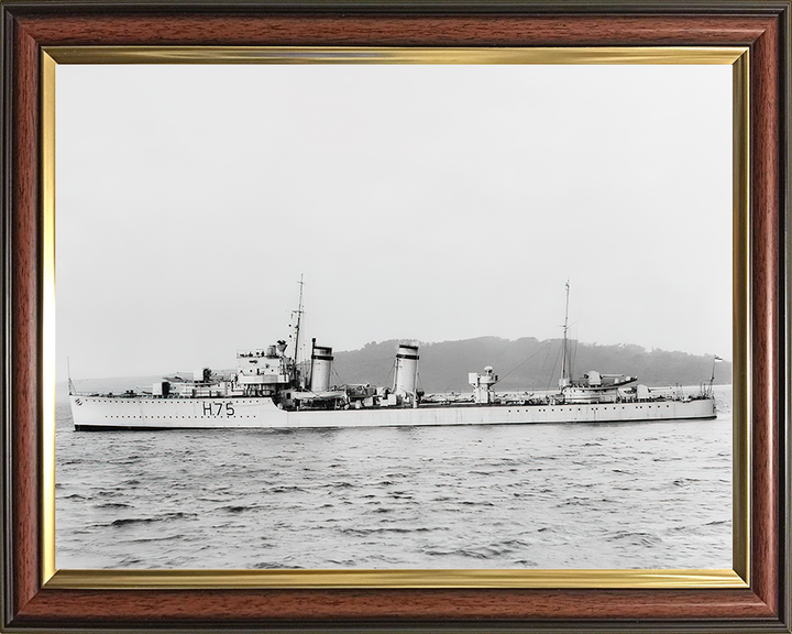 HMS Decoy (H75) Royal Navy D Class Destroyer Port Beam View Photo Print Wall Art Decor Posters, Prints, & Visual Artwork Hampshire Prints 10 x 8 Classic Frame No