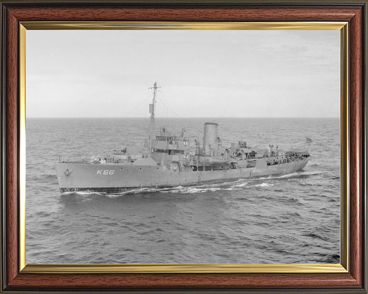 HMS Begonia (K66) Royal Navy Flower Class Corvette Port Side View Photo Print Wall Art Decor Posters, Prints, & Visual Artwork Hampshire Prints 10 x 8 Classic Frame No