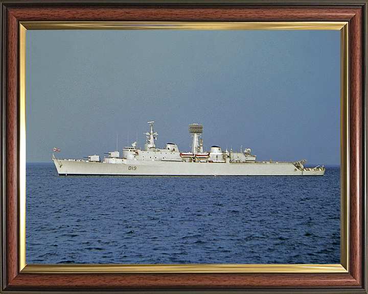 HMS Glamorgan (D19) Photo Print - Port Beam View - Royal Navy County Class Destroyer Hampshire Prints 10 x 8 Classic Frame No