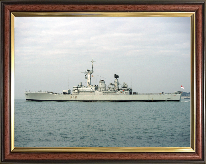 HMS Ariadne (F72) Royal Navy Leander Class Frigate Port Beam View In Colour Photo Print Wall Art Decor Posters, Prints, & Visual Artwork Hampshire Prints 10 x 8 Classic Frame No
