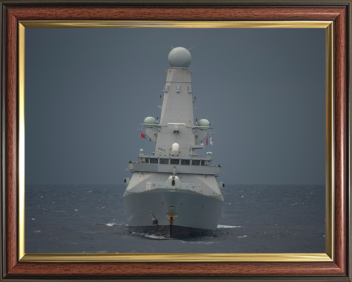 HMS Dauntless (D33) Photo Print - Bow View 2012 - Royal Navy Type 45 Destroyer Hampshire Prints 10 x 8 Classic Frame No