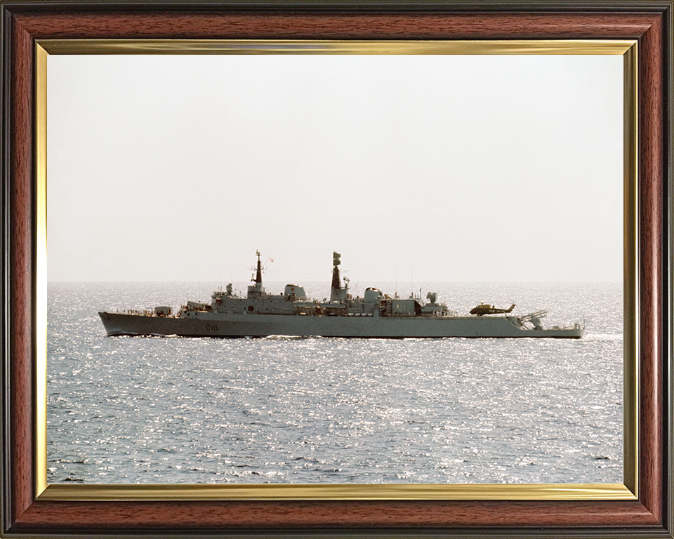 HMS Antrim (D18) Royal Navy County Class Destroyer Port Beam View Photo Print Wall Art Decor Posters, Prints, & Visual Artwork Hampshire Prints 10 x 8 Classic Frame No