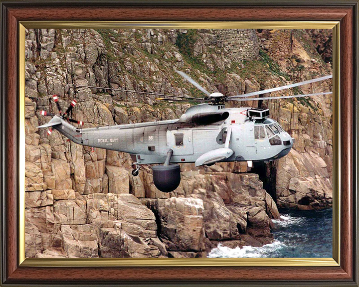 Sea King Mk.2 Airborne Early Warning Helicopter Photo Print - Royal Navy Aircraft Hampshire Prints 10 x 8 Classic Frame No