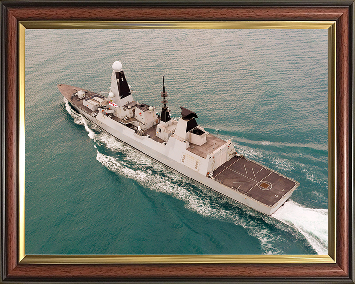 HMS Duncan (D37) Royal Navy Type 45 Destroyer High Port Quarter View Photo Print Wall Art Decor Posters, Prints, & Visual Artwork Hampshire Prints 10 x 8 Classic Frame No