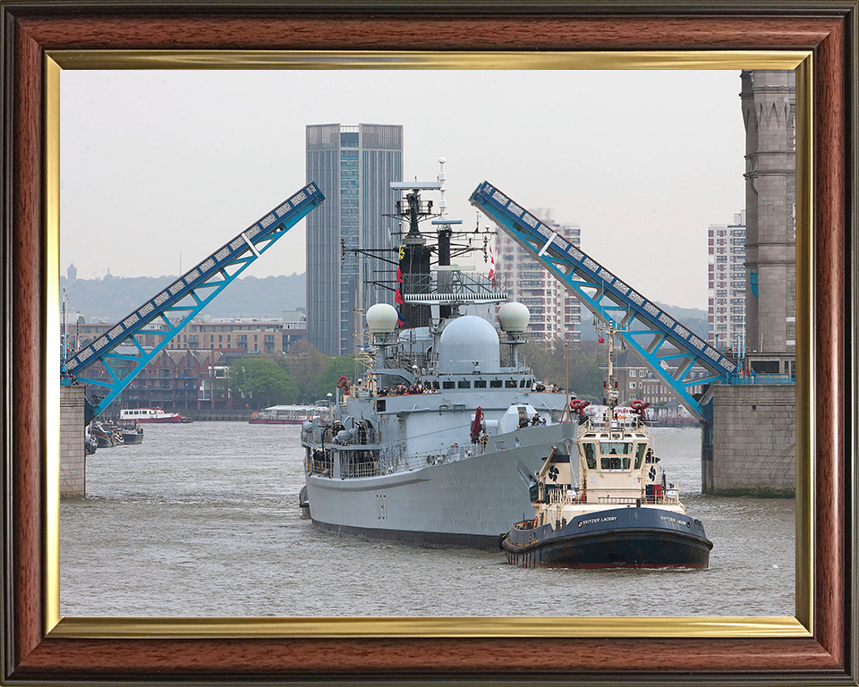 HMS Edinburgh (D97) Photo Print - Tower Bridge 2013 - Royal Navy Type 42 Destroyer Hampshire Prints 10 x 8 Classic Frame No