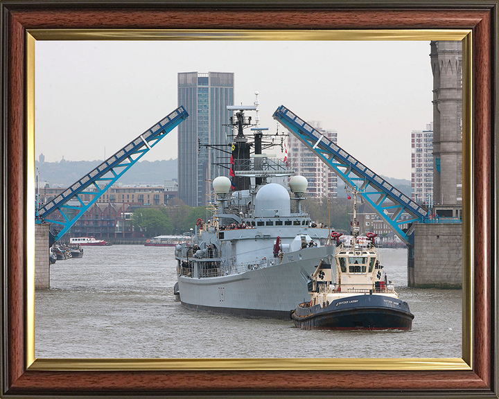 HMS Edinburgh (D97) Photo Print - Tower Bridge 2013 - Royal Navy Type 42 Destroyer Hampshire Prints 10 x 8 Classic Frame No