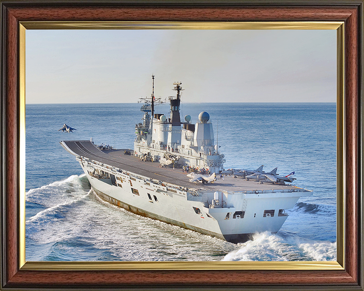 HMS Ark Royal (R07) Royal Navy Invincible Class Aircraft Carrier Takeoff Photo Print Wall Art Decor Posters, Prints, & Visual Artwork Hampshire Prints 10 x 8 Classic Frame No