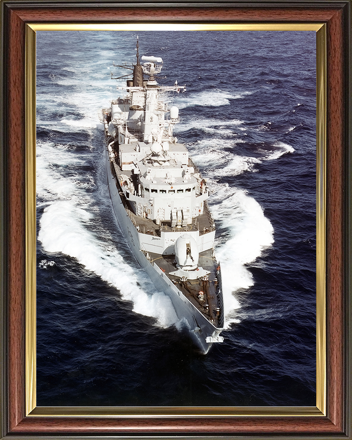 HMS Cumberland (F85) Royal Navy Type 22 Frigate Underway High Bow View Photo Print Wall Art Decor Posters, Prints, & Visual Artwork Hampshire Prints 10 x 8 Classic Frame No