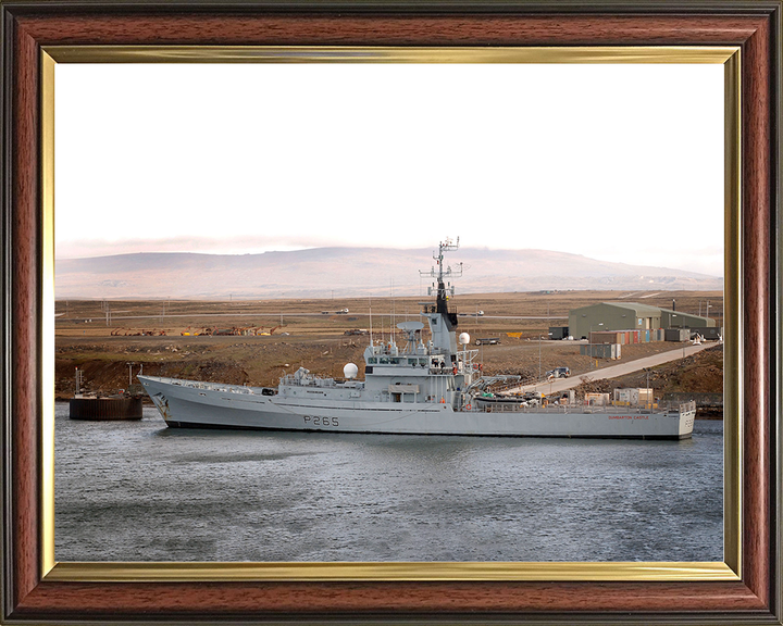 HMS Dumbarton Castle (P265) Royal Navy Castle Class Patrol Vessel Falklands Photo Print Wall Art Decor Posters, Prints, & Visual Artwork Hampshire Prints 10 x 8 Classic Frame No