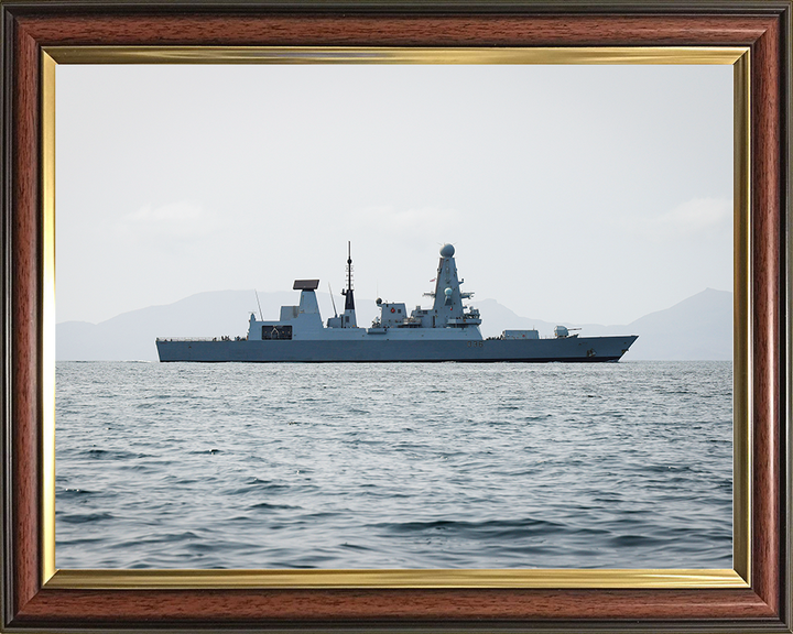 HMS Defender (D36) Royal Navy Type 45 Destroyer Starboard Beam View Photo Print Wall Art Decor Posters, Prints, & Visual Artwork Hampshire Prints 10 x 8 Classic Frame No