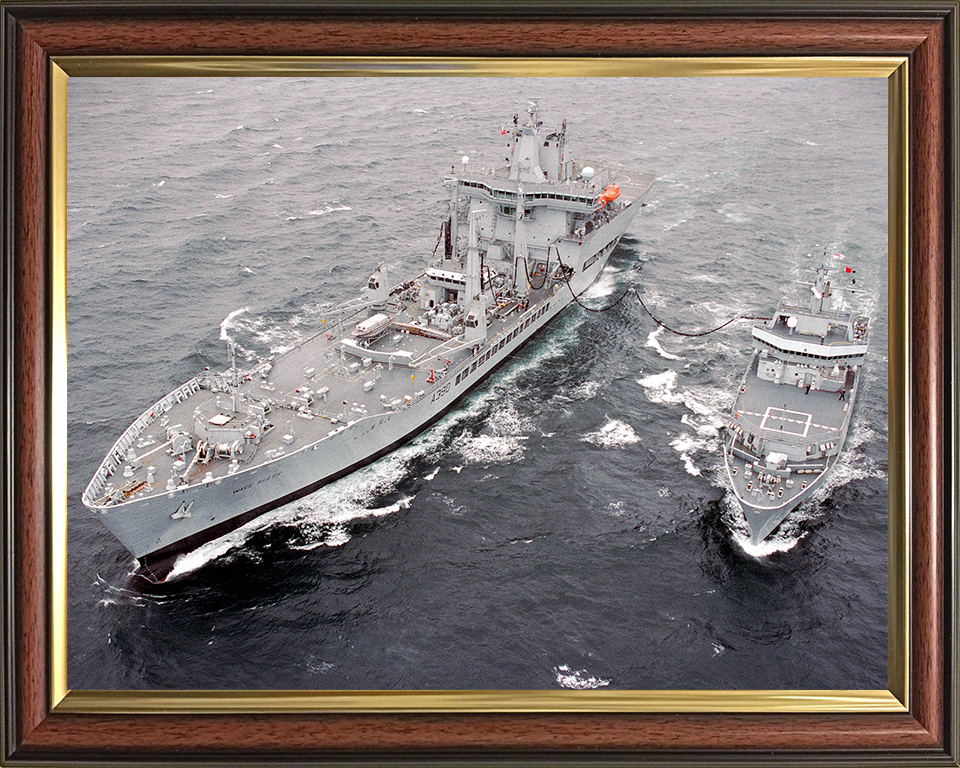 RFA Wave Knight (A389) Photo Print - RAS With HMS Echo 03 - Royal Fleet Auxiliary Wave Class Tanker Posters, Prints, & Visual Artwork Hampshire Prints 10 x 8 Classic Frame No