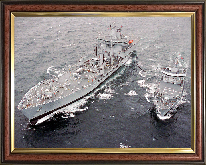 RFA Wave Knight (A389) Photo Print - RAS With HMS Echo 03 - Royal Fleet Auxiliary Wave Class Tanker Posters, Prints, & Visual Artwork Hampshire Prints 10 x 8 Classic Frame No