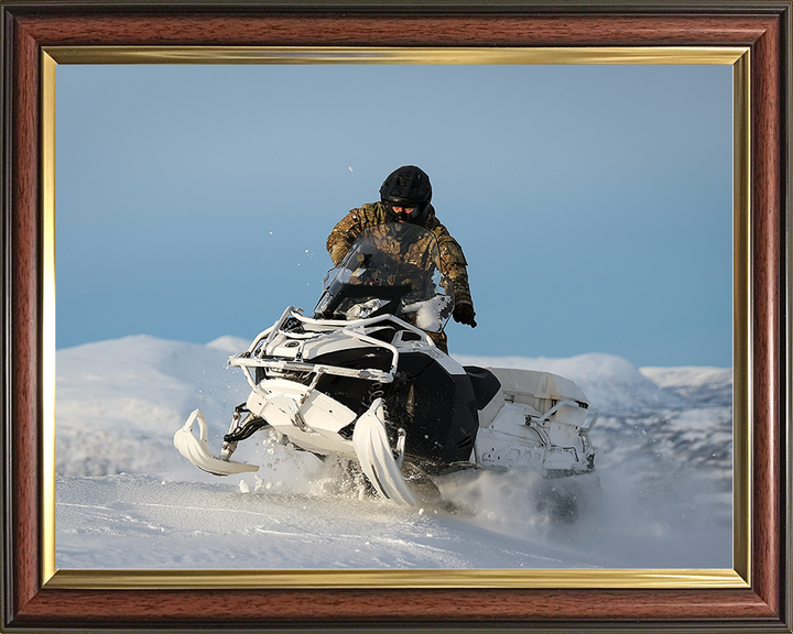 Royal Marine Commando Drives an Oversnow Reconnaissance Vehicle Photo Print Marines Wall Art Military Decor Posters, Prints, & Visual Artwork Hampshire Prints 10 x 8 Classic Frame No
