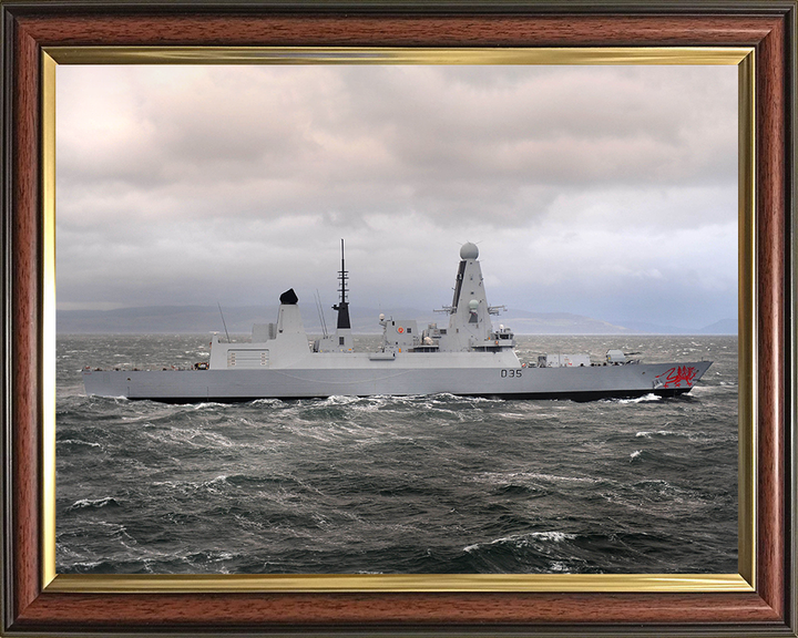 HMS Dragon (D35) Photo Print - During Sea Trials - Royal Navy Type 45 Destroyer Hampshire Prints 10 x 8 Classic Frame No
