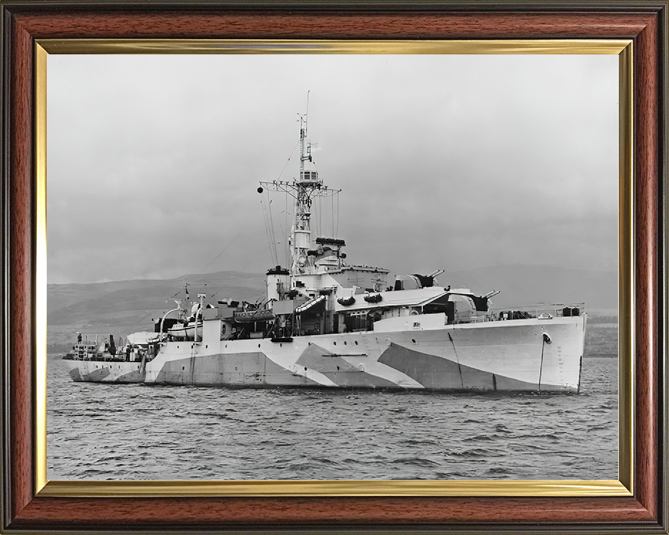 HMS Amethyst (F116) Royal Navy Black Swan Class Sloop Warship Starboard View Photo Print Wall Art Decor Posters, Prints, & Visual Artwork Hampshire Prints 10 x 8 Classic Frame No