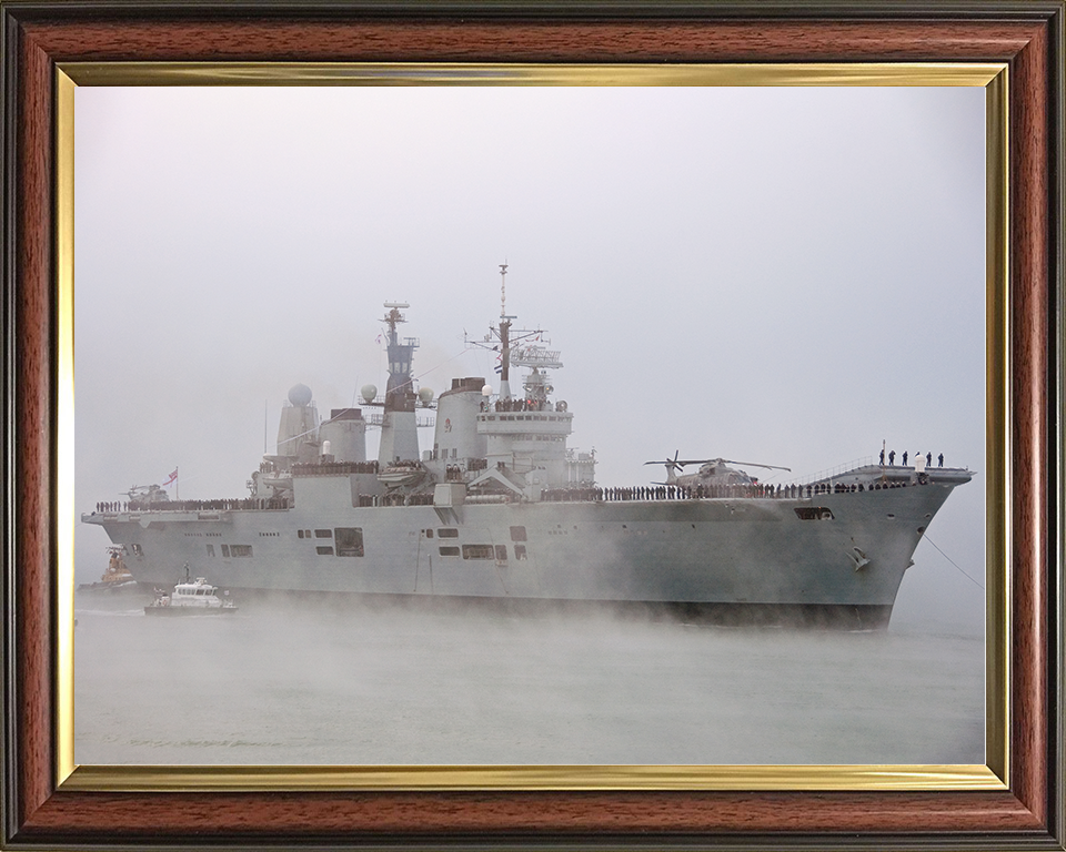 HMS Ark Royal (R07) Royal Navy Invincible Class Aircraft Carrier Paying Off Photo Print Wall Art Decor Posters, Prints, & Visual Artwork Hampshire Prints 10 x 8 Classic Frame No