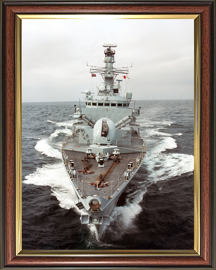HMS Somerset (F82) Photo Print - At Sea 2003 - Royal Navy Type 23 Frigate Posters, Prints, & Visual Artwork Hampshire Prints 10 x 8 Classic Frame No