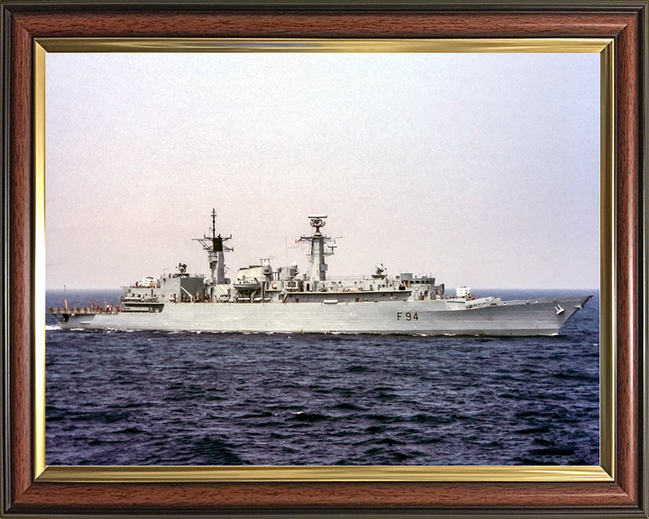 HMS Brave (F94) Royal Navy Type 22 Frigate Low Starboard Beam View Photo Print Wall Art Decor Posters, Prints, & Visual Artwork Hampshire Prints 10 x 8 Classic Frame No
