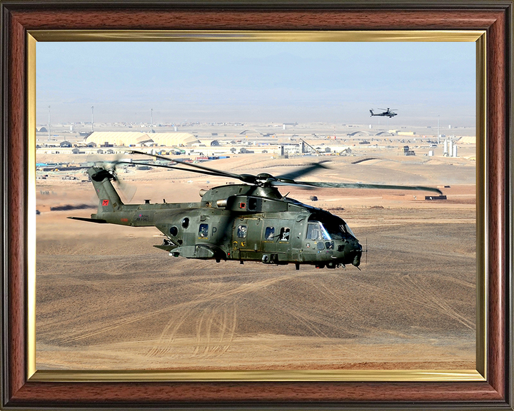 RAF Merlin HC.3 Helicopter in flight Photo Print - Royal Air Force Aircraft Hampshire Prints 10 x 8 Classic Frame No