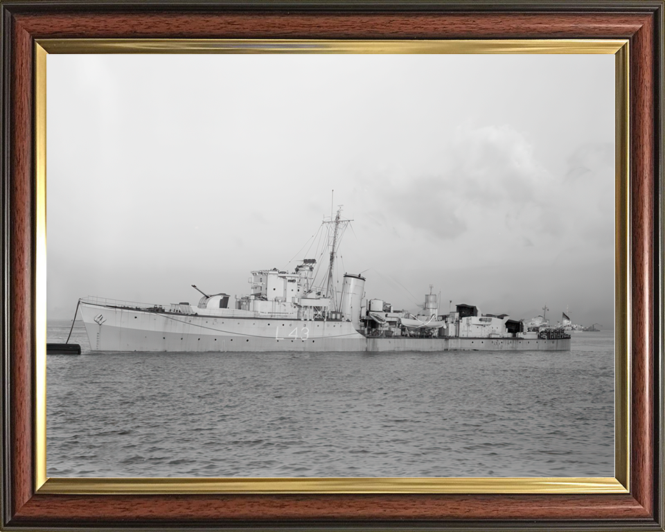 HMS Blackmore (L43) Royal Navy Hunt Class Destroyer At A Buoy Photo Print Wall Art Decor Posters, Prints, & Visual Artwork Hampshire Prints 10 x 8 Classic Frame No