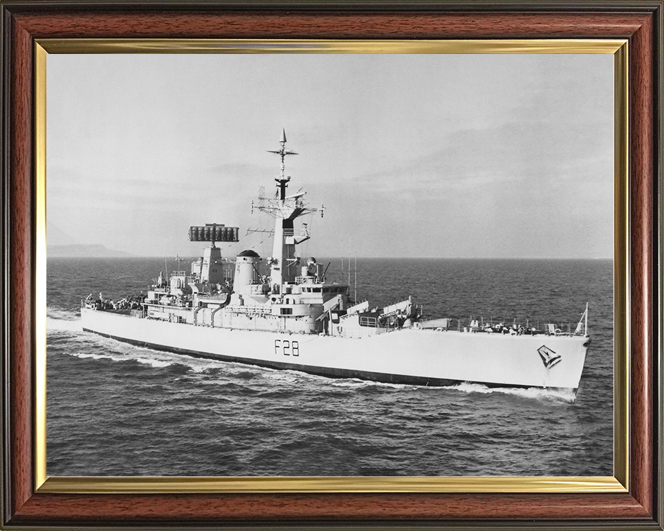 HMS Cleopatra (F28) Royal Navy Leander Class Frigate Low Starboard View Photo Print Wall Art Decor Posters, Prints, & Visual Artwork Hampshire Prints 10 x 8 Classic Frame No