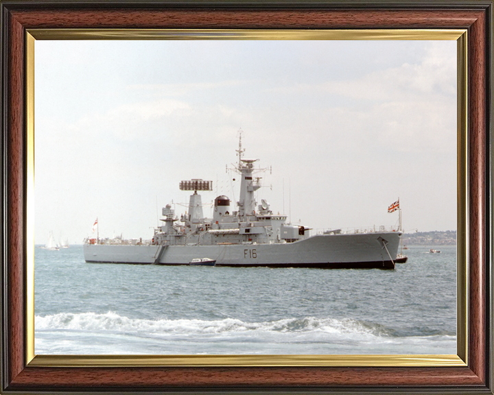HMS Diomede (F16) Royal Navy Leander Class Frigate At Anchor Photo Print Wall Art Decor Posters, Prints, & Visual Artwork Hampshire Prints 10 x 8 Classic Frame No