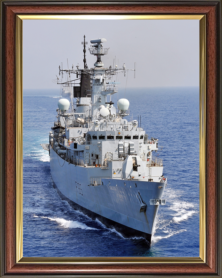 HMS Cumberland (F85) Royal Navy Type 22 Frigate At Sea Portrait Photo Print Wall Art Decor Posters, Prints, & Visual Artwork Hampshire Prints 10 x 8 Classic Frame No