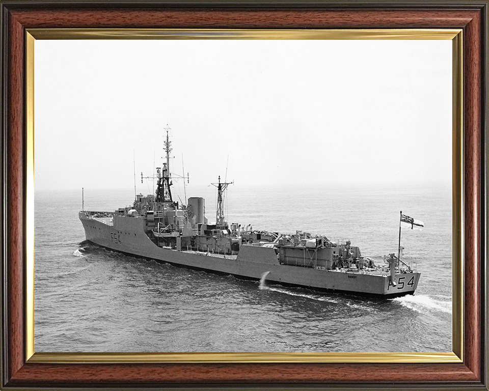 HMS Hardy (F54) Photo Print - At sea 1956 - Royal Navy Blackwood Class Frigate Hampshire Prints 10 x 8 Classic Frame No